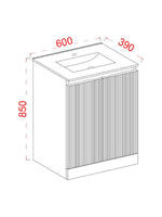 Load image into Gallery viewer, Plumb Essentials 600mm Double Door Floor Standing Vanity
