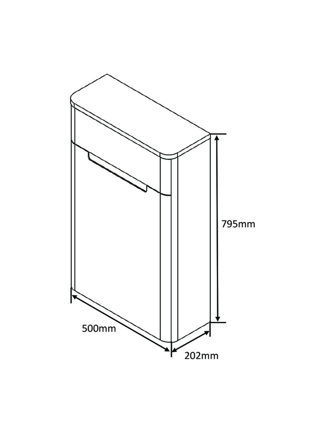 Monza 500mm WC Unit