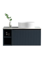 Load image into Gallery viewer, Flauto 800mm Wall Hung Vanity Unit with Side Storage Box &amp; Sintered Stone Countertop
