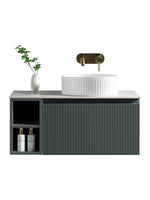 Load image into Gallery viewer, Flauto 800mm Wall Hung Vanity Unit with Side Storage Box &amp; Sintered Stone Countertop
