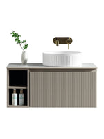 Load image into Gallery viewer, Flauto 800mm Wall Hung Vanity Unit with Side Storage Box &amp; Sintered Stone Countertop
