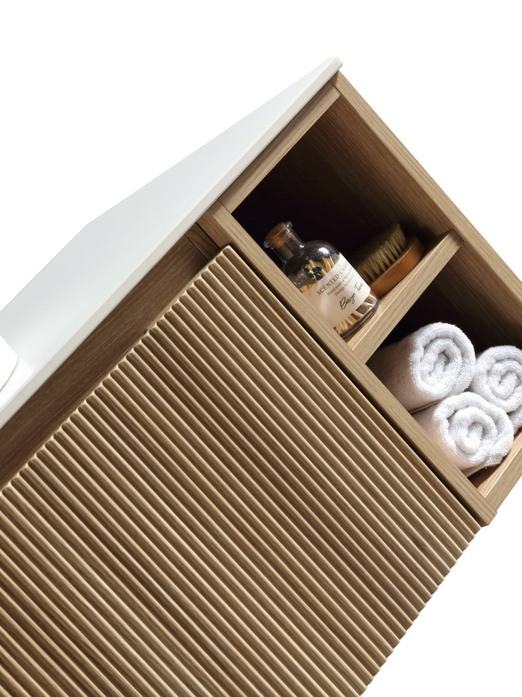 Flauto 1000mm Wall Hung Vanity Unit with Twin Side Storage & Sintered Stone Countertop