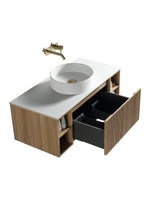 Load image into Gallery viewer, Flauto 1000mm Wall Hung Vanity Unit with Twin Side Storage &amp; Sintered Stone Countertop
