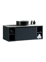 Load image into Gallery viewer, Flauto 1000mm Wall Hung Vanity Unit with Twin Side Storage &amp; Sintered Stone Countertop
