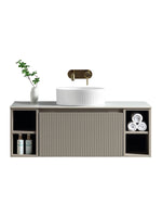 Load image into Gallery viewer, Flauto 1000mm Wall Hung Vanity Unit with Twin Side Storage &amp; Sintered Stone Countertop
