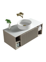 Load image into Gallery viewer, Flauto 1000mm Wall Hung Vanity Unit with Twin Side Storage &amp; Sintered Stone Countertop
