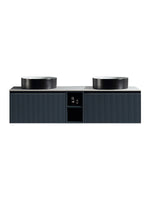 Load image into Gallery viewer, Flauto 1400mm Wall Hung Double Vanity Unit with Storage Box &amp; Sintered Stone Countertop
