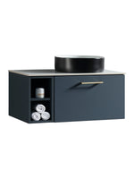 Load image into Gallery viewer, Piatta 800mm Wall Hung Vanity Unit with Side Storage &amp; Sintered Stone Countertop
