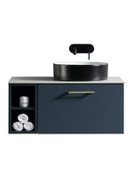 Load image into Gallery viewer, Piatta 800mm Wall Hung Vanity Unit with Side Storage &amp; Sintered Stone Countertop
