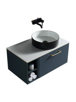 Load image into Gallery viewer, Piatta 800mm Wall Hung Vanity Unit with Side Storage &amp; Sintered Stone Countertop

