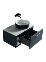 Load image into Gallery viewer, Piatta 800mm Wall Hung Vanity Unit with Side Storage &amp; Sintered Stone Countertop
