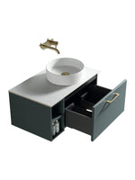 Load image into Gallery viewer, Piatta 800mm Wall Hung Vanity Unit with Side Storage &amp; Sintered Stone Countertop
