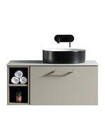 Load image into Gallery viewer, Piatta 800mm Wall Hung Vanity Unit with Side Storage &amp; Sintered Stone Countertop
