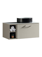 Load image into Gallery viewer, Piatta 800mm Wall Hung Vanity Unit with Side Storage &amp; Sintered Stone Countertop
