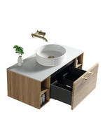 Load image into Gallery viewer, Piatta 1000mm Wall Hung Vanity Unit with 2 Side Storage &amp; Sintered Stone Countertop
