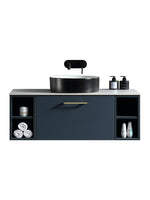 Load image into Gallery viewer, Piatta 1000mm Wall Hung Vanity Unit with 2 Side Storage &amp; Sintered Stone Countertop
