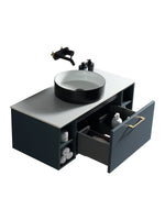 Load image into Gallery viewer, Piatta 1000mm Wall Hung Vanity Unit with 2 Side Storage &amp; Sintered Stone Countertop

