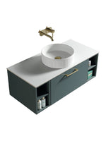 Load image into Gallery viewer, Piatta 1000mm Wall Hung Vanity Unit with 2 Side Storage &amp; Sintered Stone Countertop
