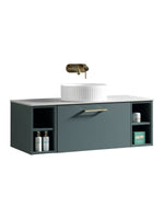 Load image into Gallery viewer, Piatta 1000mm Wall Hung Vanity Unit with 2 Side Storage &amp; Sintered Stone Countertop
