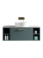 Load image into Gallery viewer, Piatta 1000mm Wall Hung Vanity Unit with 2 Side Storage &amp; Sintered Stone Countertop
