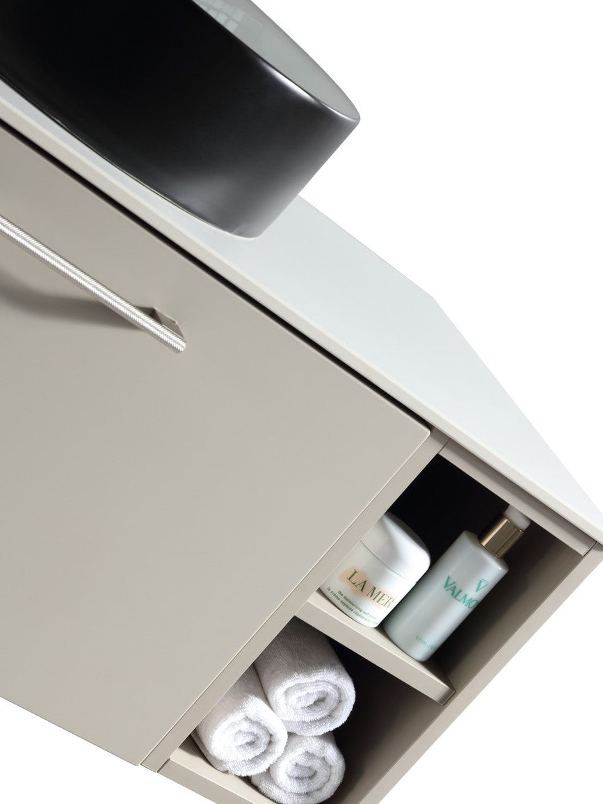 Piatta 1000mm Wall Hung Vanity Unit with 2 Side Storage & Sintered Stone Countertop
