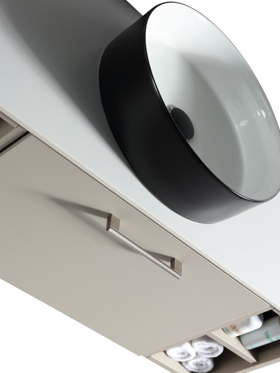 Piatta 1000mm Wall Hung Vanity Unit with 2 Side Storage & Sintered Stone Countertop