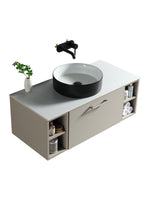 Load image into Gallery viewer, Piatta 1000mm Wall Hung Vanity Unit with 2 Side Storage &amp; Sintered Stone Countertop
