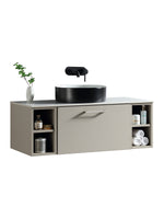 Load image into Gallery viewer, Piatta 1000mm Wall Hung Vanity Unit with 2 Side Storage &amp; Sintered Stone Countertop
