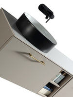 Load image into Gallery viewer, Piatta 1400mm Wall Hung Double Vanity Unit with Side Storage &amp; Sintered Stone Countertop
