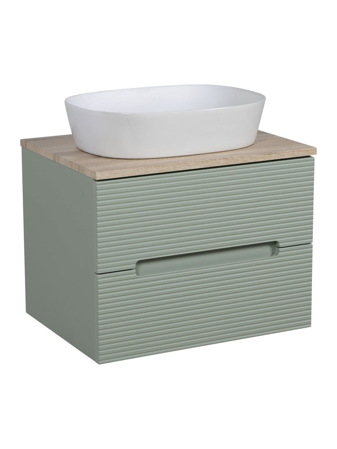 Monza Plus 600mm Fluted Wall Hung Vanity Unit with Countertop