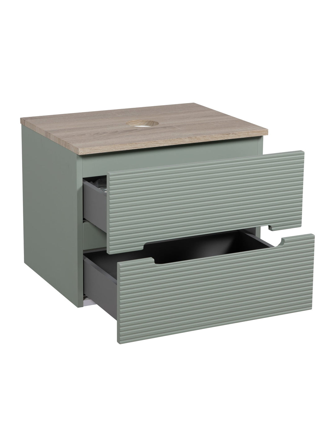 Monza Plus 600mm Fluted Wall Hung Vanity Unit with Countertop