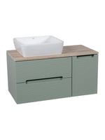 Load image into Gallery viewer, Monza Plus 900mm Fluted Wall Hung Vanity Unit with Side Cabinet &amp; Countertop
