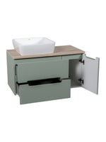 Load image into Gallery viewer, Monza Plus 900mm Fluted Wall Hung Vanity Unit with Side Cabinet &amp; Countertop
