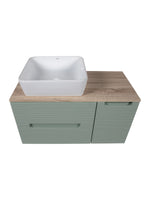 Load image into Gallery viewer, Monza Plus 900mm Fluted Wall Hung Vanity Unit with Side Cabinet &amp; Countertop
