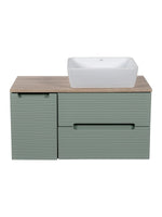 Load image into Gallery viewer, Monza Plus 900mm Fluted Wall Hung Vanity Unit with Side Cabinet &amp; Countertop
