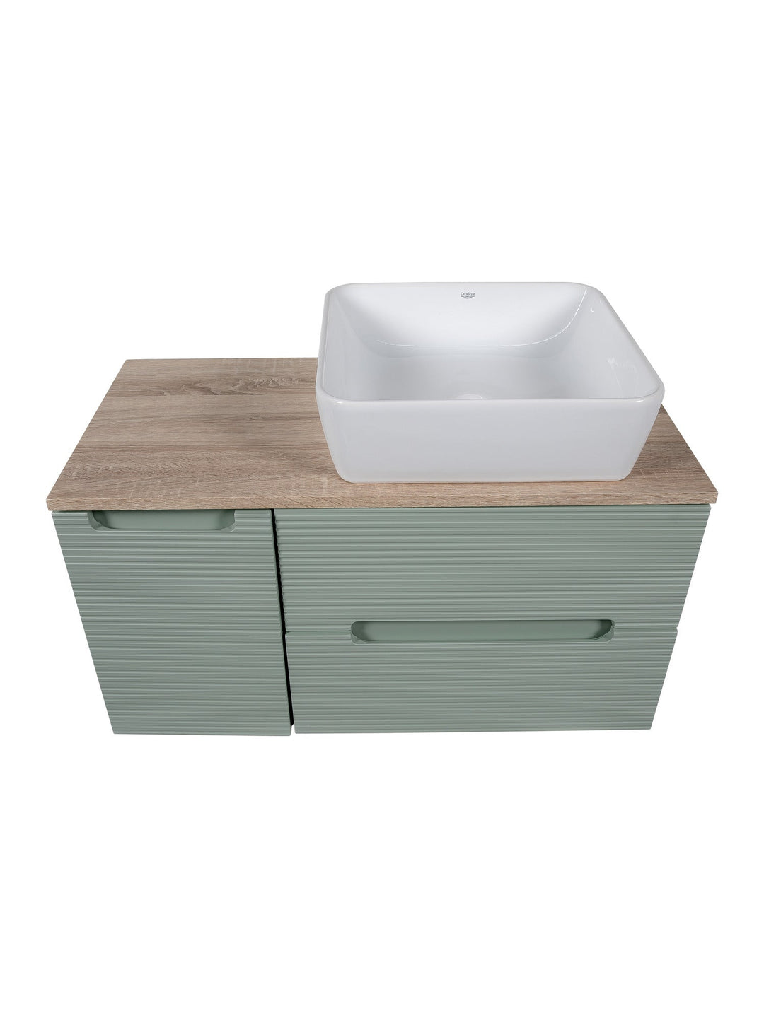 Monza Plus 900mm Fluted Wall Hung Vanity Unit with Side Cabinet & Countertop