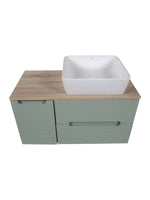 Load image into Gallery viewer, Monza Plus 900mm Fluted Wall Hung Vanity Unit with Side Cabinet &amp; Countertop
