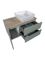 Load image into Gallery viewer, Monza Plus 900mm Fluted Wall Hung Vanity Unit with Side Cabinet &amp; Countertop
