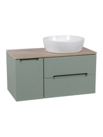 Load image into Gallery viewer, Monza Plus 900mm Fluted Wall Hung Vanity Unit with Side Cabinet &amp; Countertop
