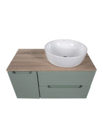 Load image into Gallery viewer, Monza Plus 900mm Fluted Wall Hung Vanity Unit with Side Cabinet &amp; Countertop
