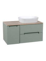 Load image into Gallery viewer, Monza Plus 900mm Fluted Wall Hung Vanity Unit with Side Cabinet &amp; Countertop
