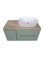 Load image into Gallery viewer, Monza Plus 900mm Fluted Wall Hung Vanity Unit with Side Cabinet &amp; Countertop
