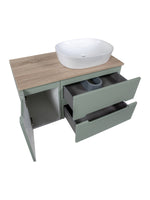 Load image into Gallery viewer, Monza Plus 900mm Fluted Wall Hung Vanity Unit with Side Cabinet &amp; Countertop
