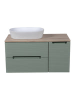 Load image into Gallery viewer, Monza Plus 900mm Fluted Wall Hung Vanity Unit with Side Cabinet &amp; Countertop
