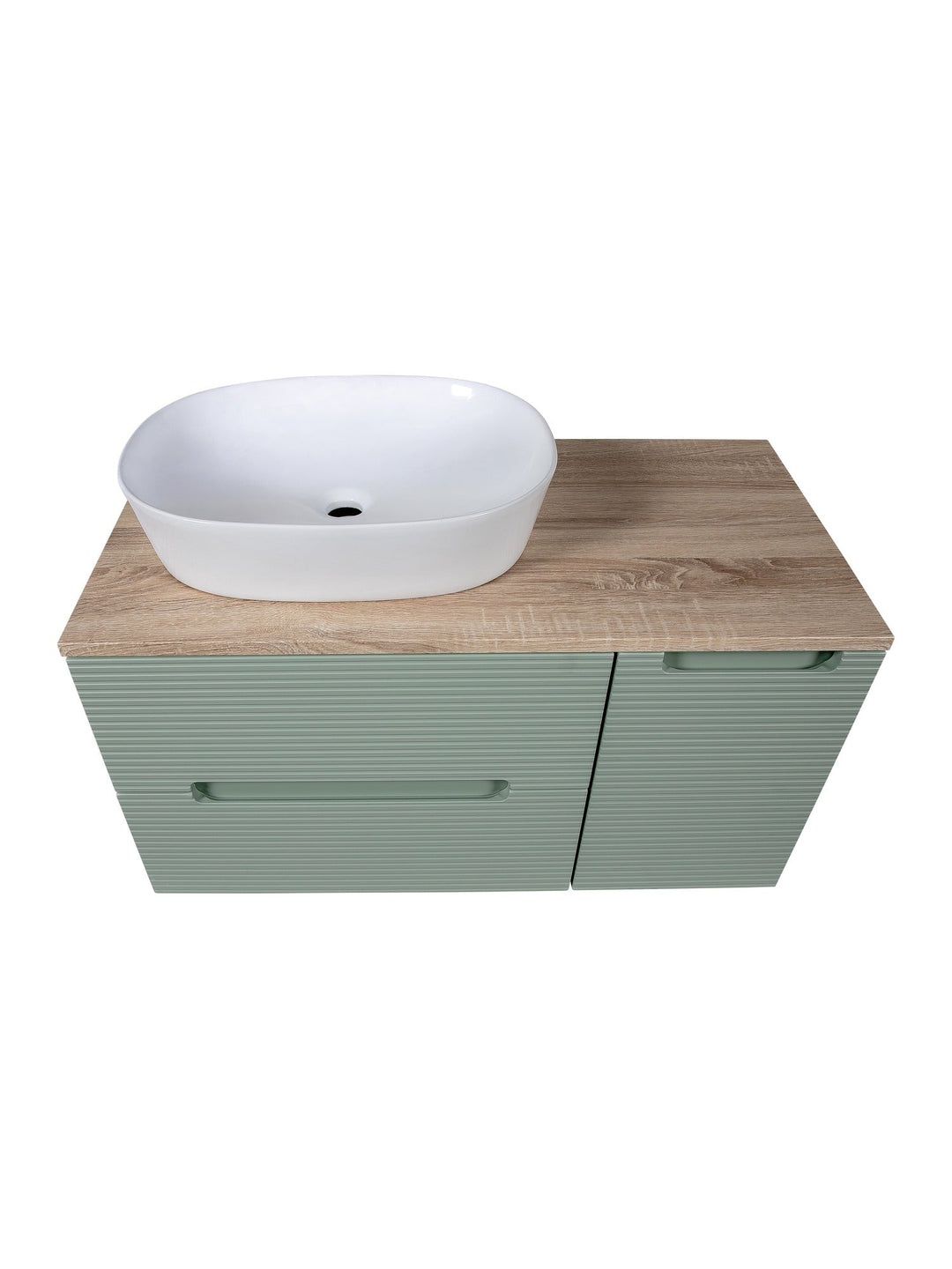 Monza Plus 900mm Fluted Wall Hung Vanity Unit with Side Cabinet & Countertop