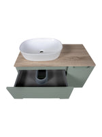 Load image into Gallery viewer, Monza Plus 900mm Fluted Wall Hung Vanity Unit with Side Cabinet &amp; Countertop
