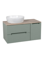 Load image into Gallery viewer, Monza Plus 900mm Fluted Wall Hung Vanity Unit with Side Cabinet &amp; Countertop
