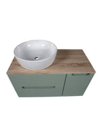 Load image into Gallery viewer, Monza Plus 900mm Fluted Wall Hung Vanity Unit with Side Cabinet &amp; Countertop
