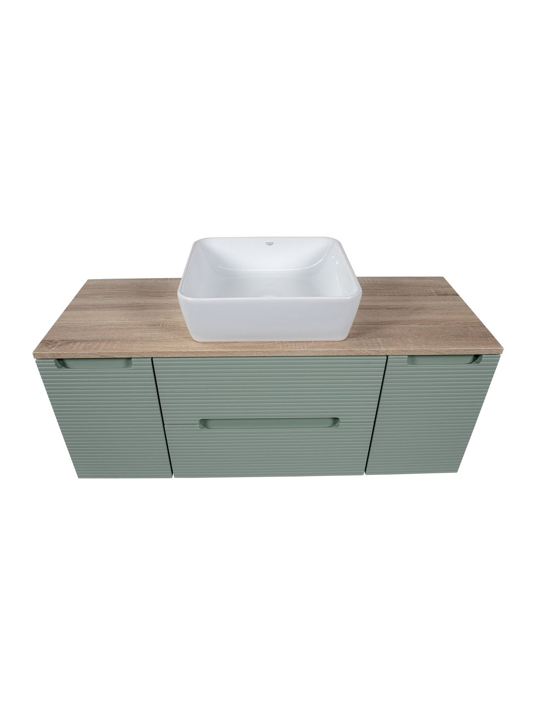 Monza Plus 1200mm Fluted Wall Hung Vanity Unit with 2 Side Cabinets & Countertop