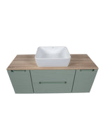 Load image into Gallery viewer, Monza Plus 1200mm Fluted Wall Hung Vanity Unit with 2 Side Cabinets &amp; Countertop
